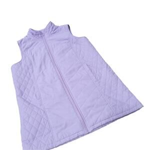 Blair Haband Diamond Quilted Zip Front Vest Pockets Size Large